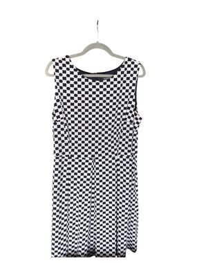 Liz Claiborne Black and White Sleeveless Geometric Fit & Flare Dress